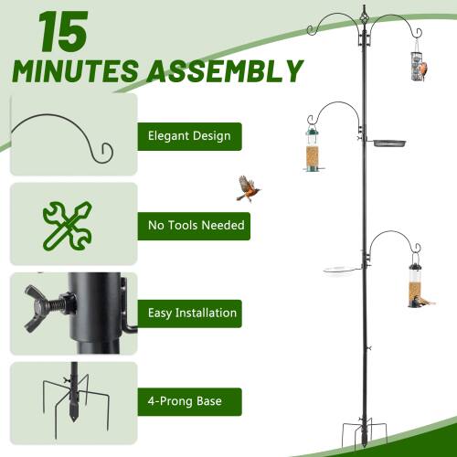 15 MINUTES ASSEMBLY

- Elegant Design
- No Tools Needed
- Easy Installation
- 4-Prong Base