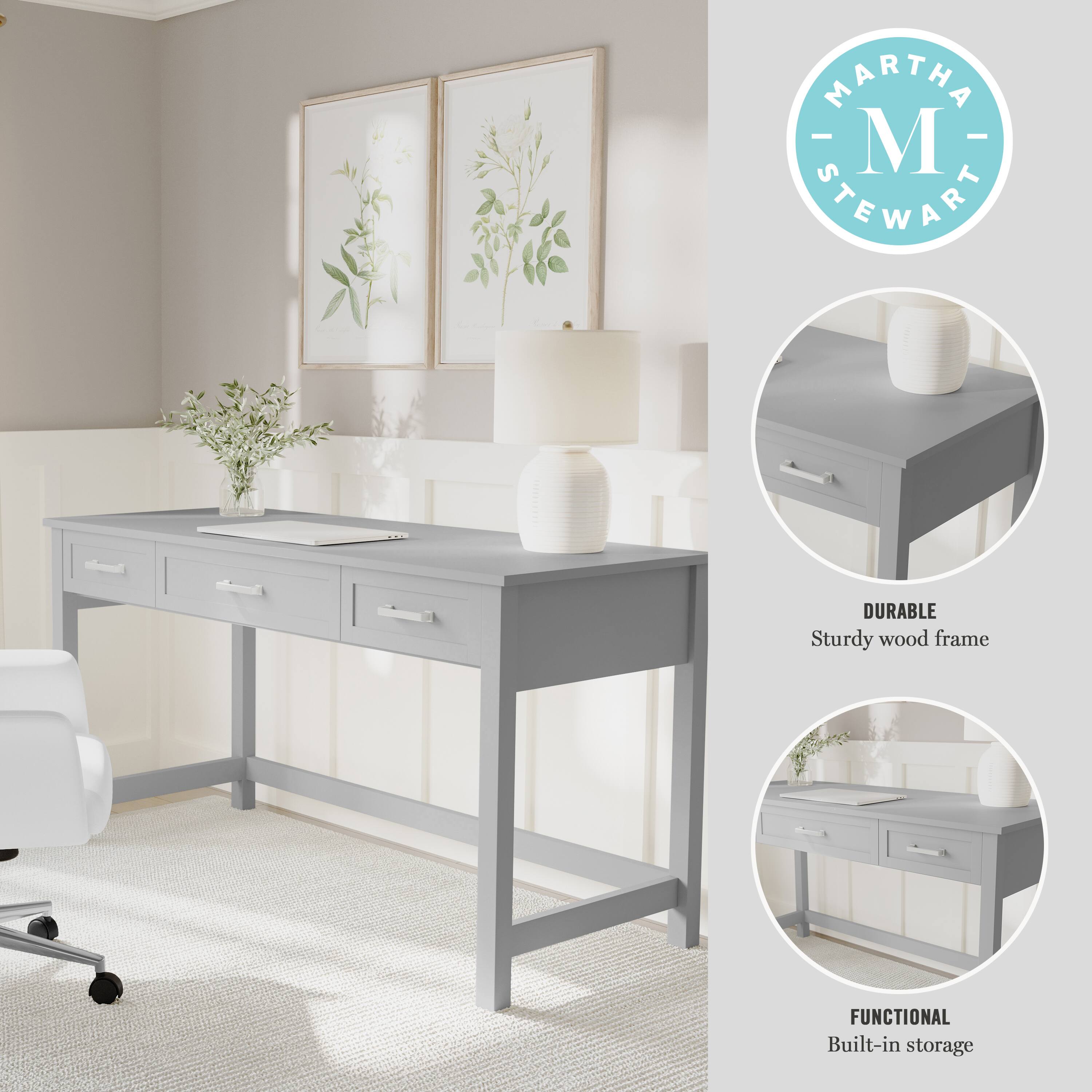 MARTHA STEWART DURABLE Sturdy wood frame FUNCTIONAL Built-in storage