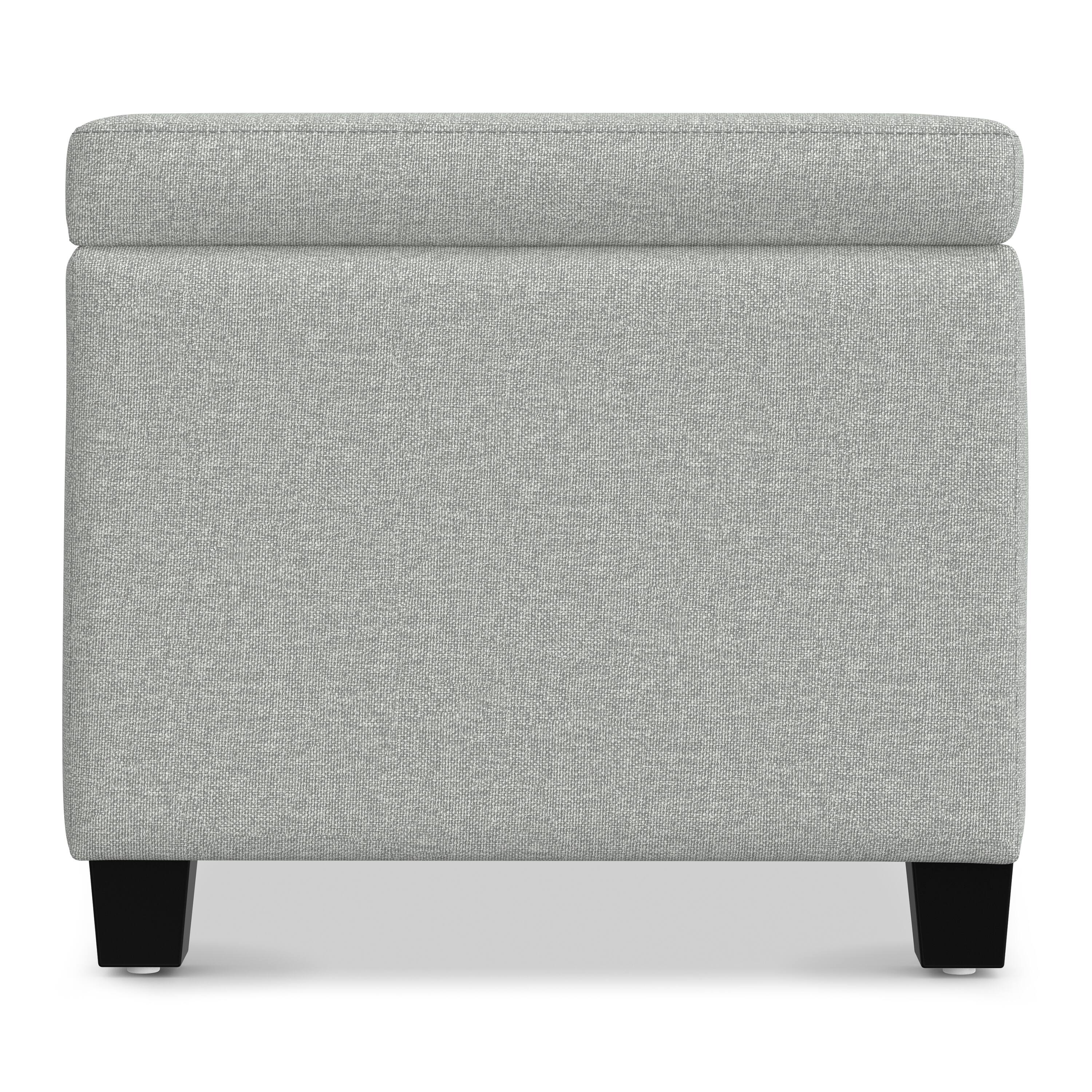 Alt View 2. Simpli Home - Avalon Storage Ottoman Bench - Light Stone Grey.
