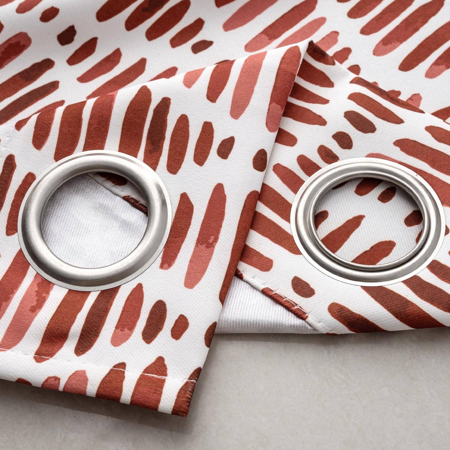 Left. RT Designers Collection - RT Designer Collection Justice Printed Blackout Luxurious Decorative Grommet Curtain Panel 54" x 84" Spice - Spice.