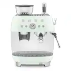 Front. SMEG - EGF03 Semi Automatic Espresso Machine - Pastel Green.