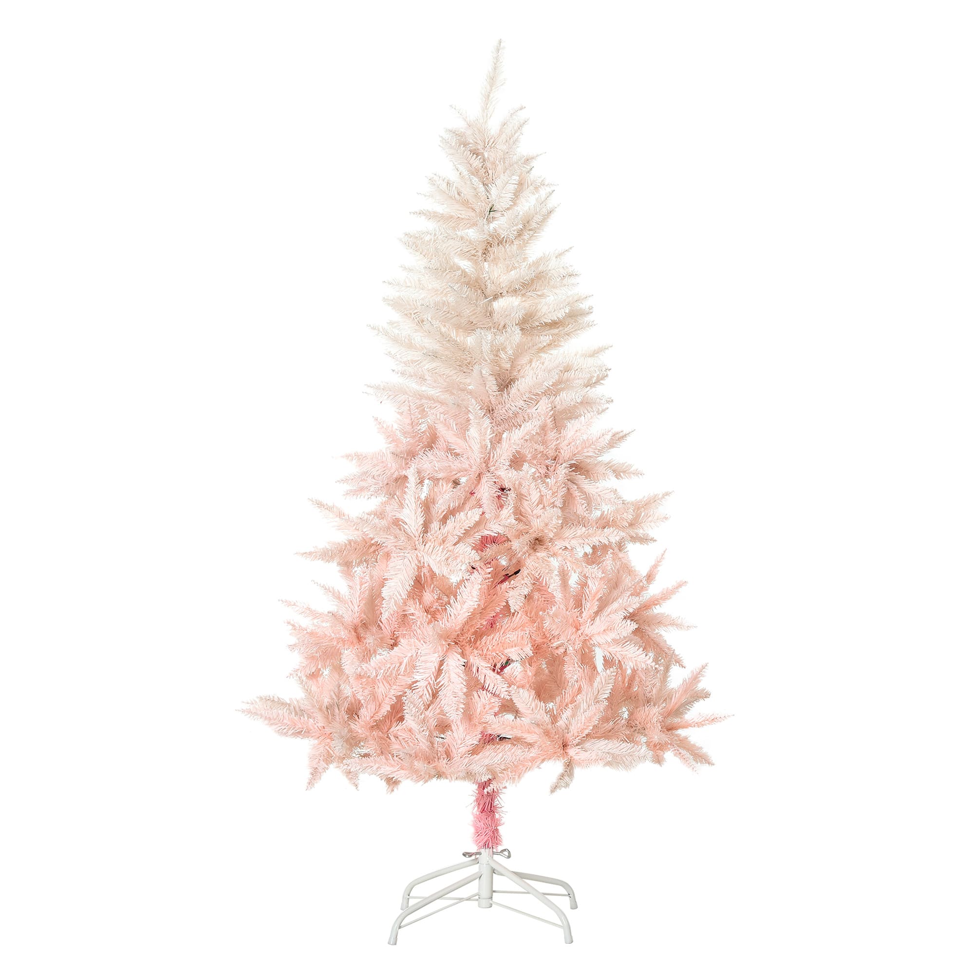 Front. Homcom - Unlit Spruce Artificial Christmas Tree with Realistic Branches and 450 Tips - Pink.