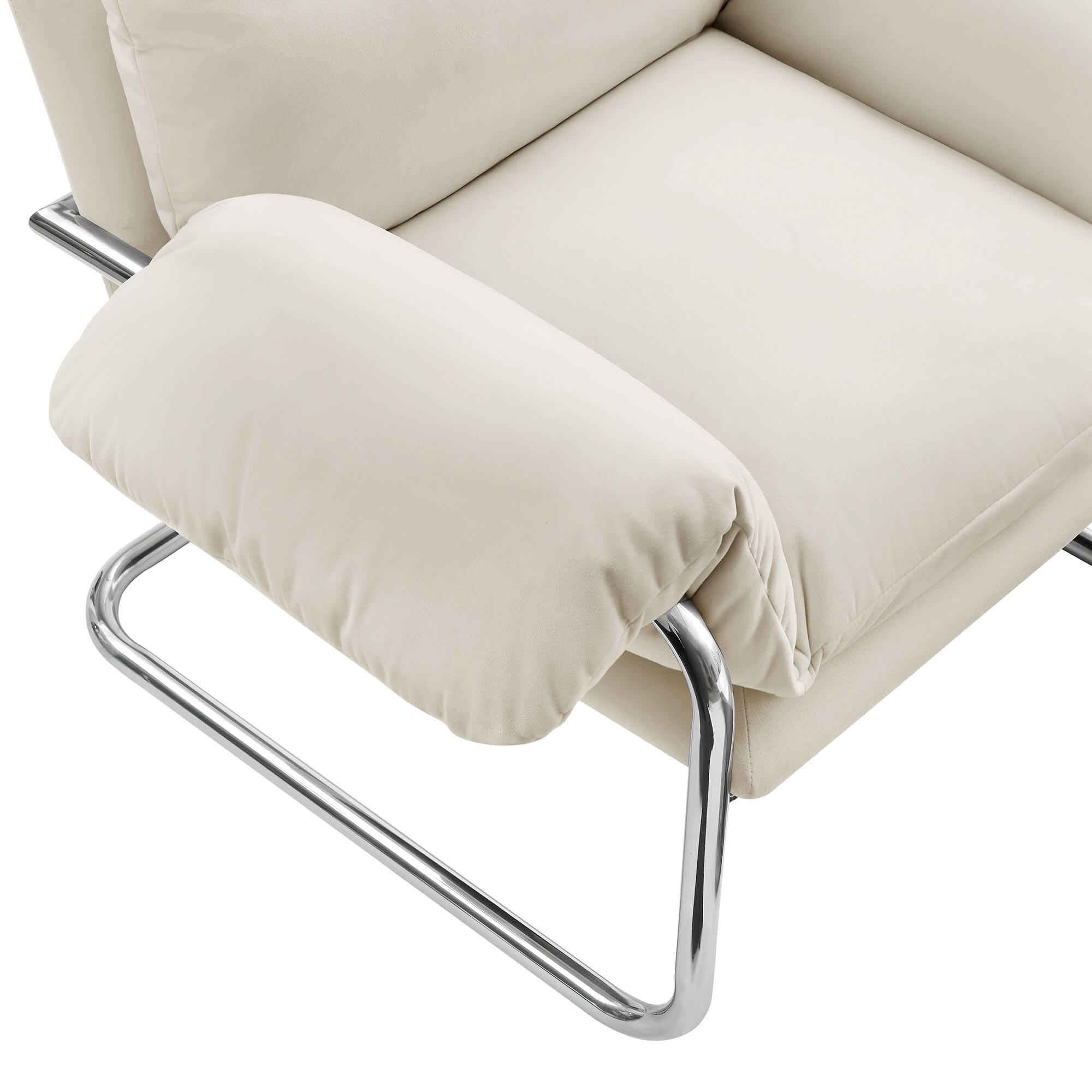 Alt View 5. Modway - Ansel Performance Velvet Accent Chair by Modway - Alabaster.