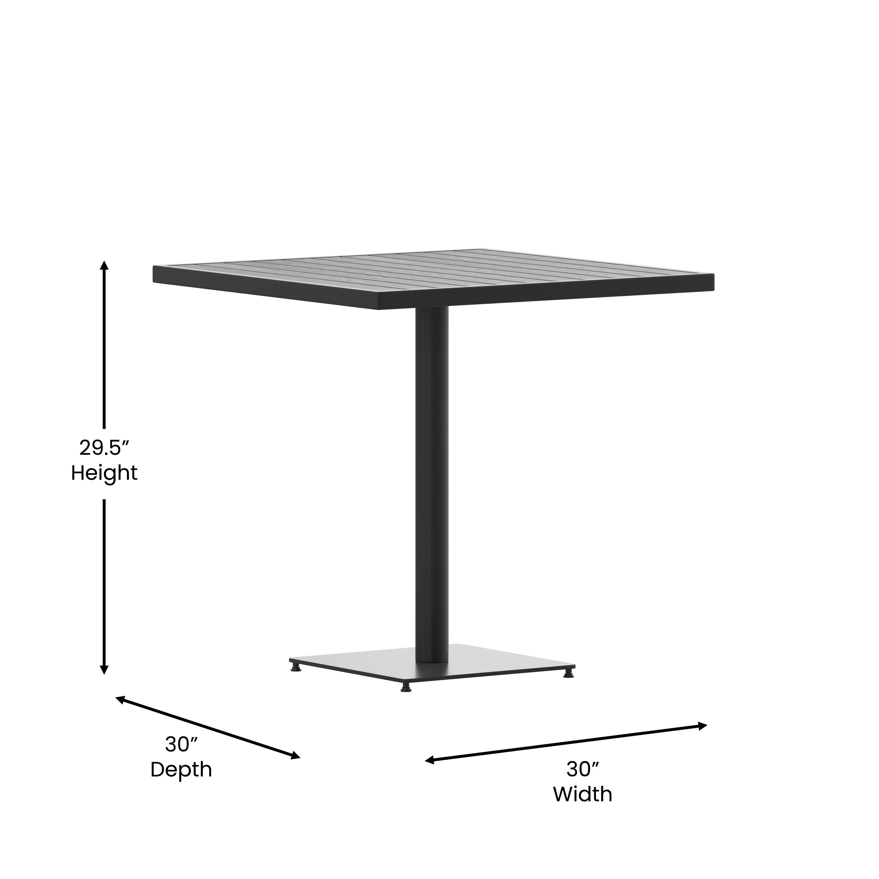 29.5" Height  
30" Depth  
30" Width
