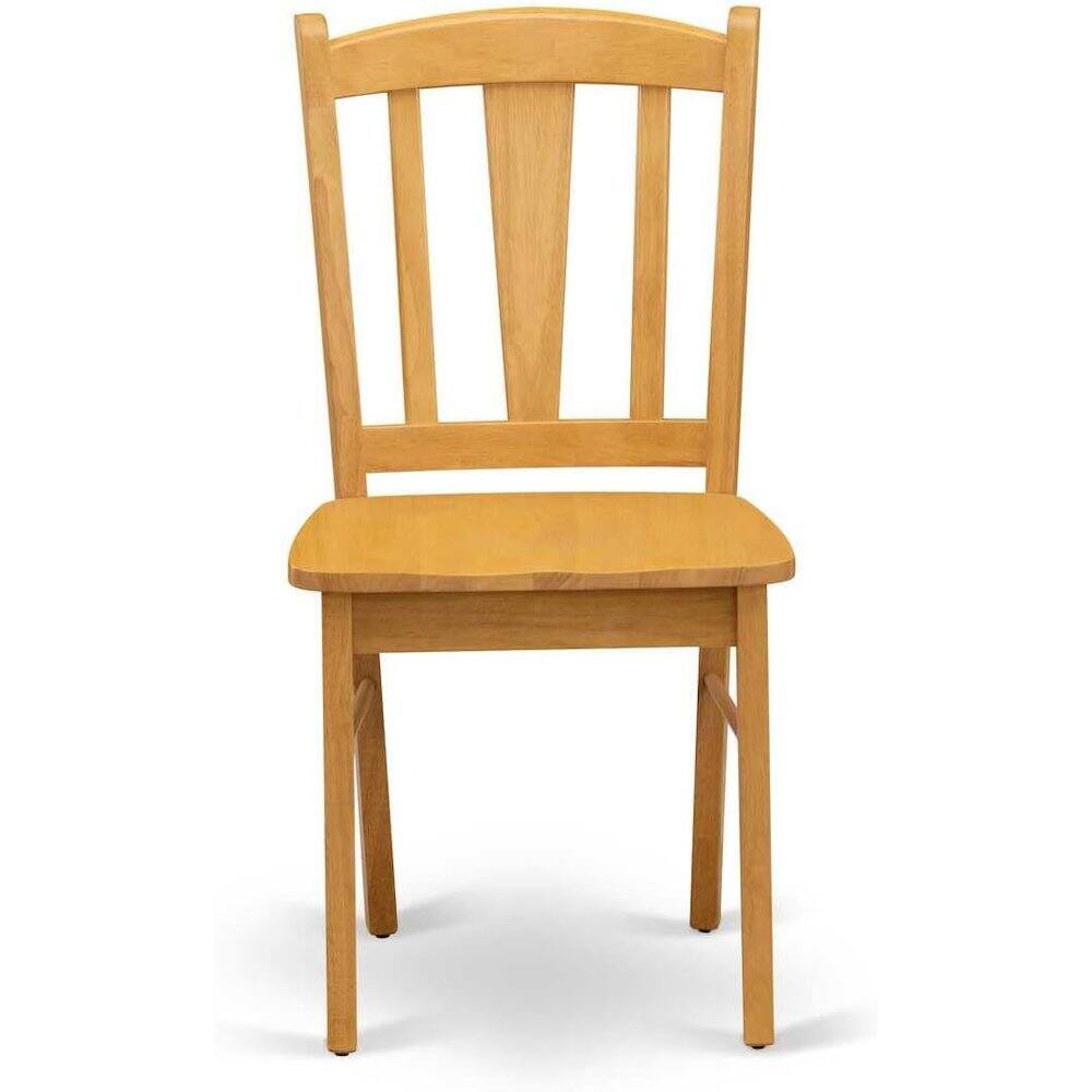 Alt View 1. East West Furniture - AMDL3-OAK-W - 3-Piece Dining Room Table Set- 2 Modern Dining Room Chair and Dining Table - Wooden Seat and Slatted - Oak.