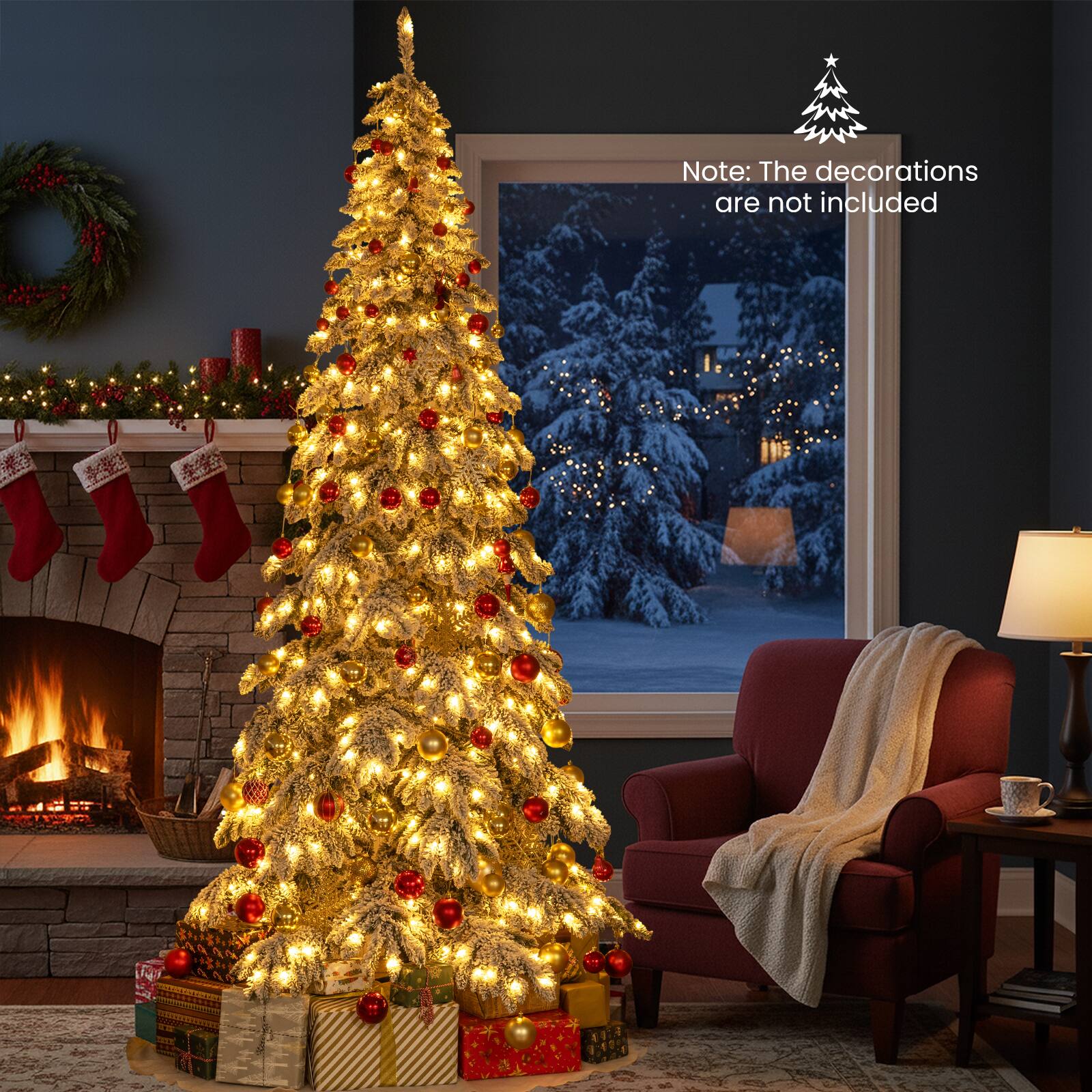 Note: The decorations are not included