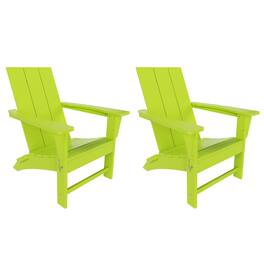 WestinTrends - Ashore Modern Outdoor Folding Adirondack Chair (Set of 2) - Lime