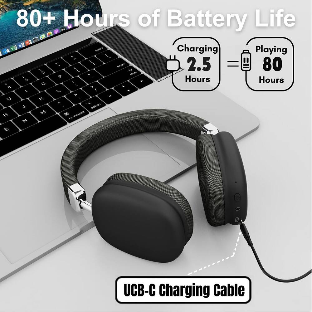 80+ Hours of Battery Life

Charging 2.5 Hours

Playing 80 Hours

UCB-C Charging Cable