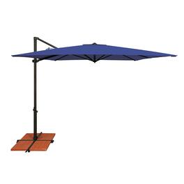 Mondawe - 8.6' Square Cantilever Patio Umbrella Black Frame with Cross Bar Stand - Blue Sky