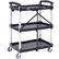 Alt View 5. VEVOR - Foldable Utility Service Cart, 3 Shelf 165LBS Heavy Duty Plastic Rolling Cart with Lockable Wheels, Ergonomic Handle - Grey.