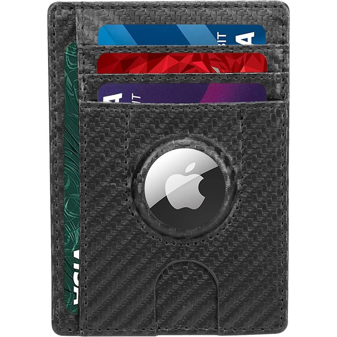 Alt View 12. SaharaCase - Slim Leather Wallet Case for Apple AirTag - Black.
