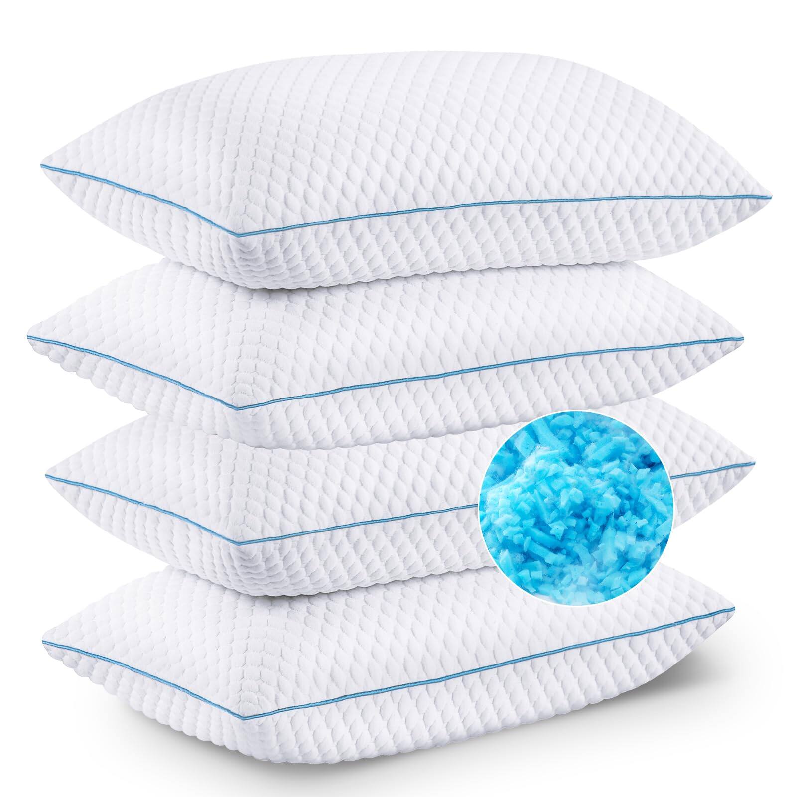 Front. Skar Audio - Bed Pillows Queen Of 2 Shredded Memory Foam For Side Sleepers Luxury Cool Gel Adjustable Firm Sleeping Pack... - Standard (Pack of 4).