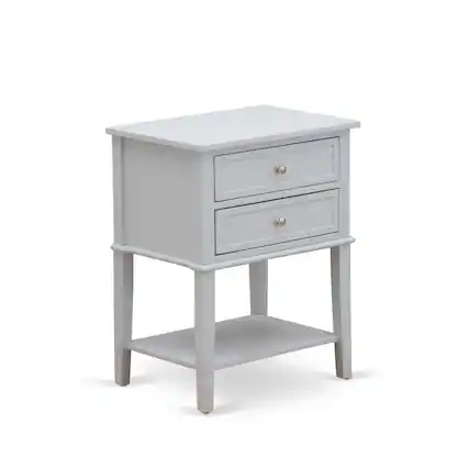 Front. East West Furniture - East West Furniture VL-14-ET Night stand For Bedroom with 2 Wood Drawers for Bedroom, Stable and Sturdy Constructed - - Urban Gray.