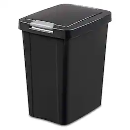 Sterilite - 10439004 7.5 Gallon Black Plastic TouchTop Wastebasket