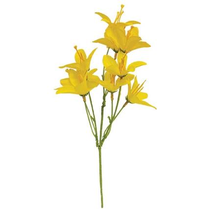 Front. BreeBe - Yellow Tahitian Gardenia Pick 11" - Yellow, Green.