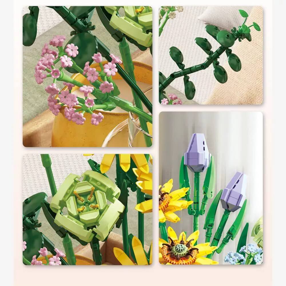 Alt View 8. Contixo - Contixo Sunflower Bouquet Floral Building Block Set.