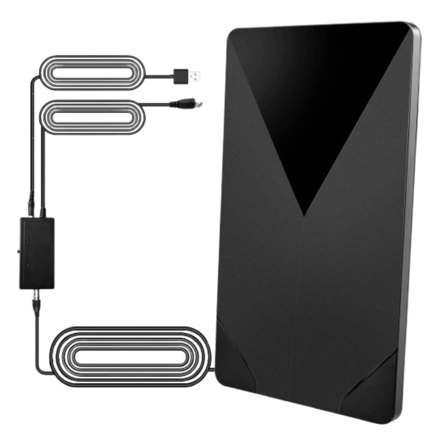 Front. Stock Preferred - Upgraded Indoor/Outdoor HDTV Antenna 2000 Mile Long Range Digital - Black.