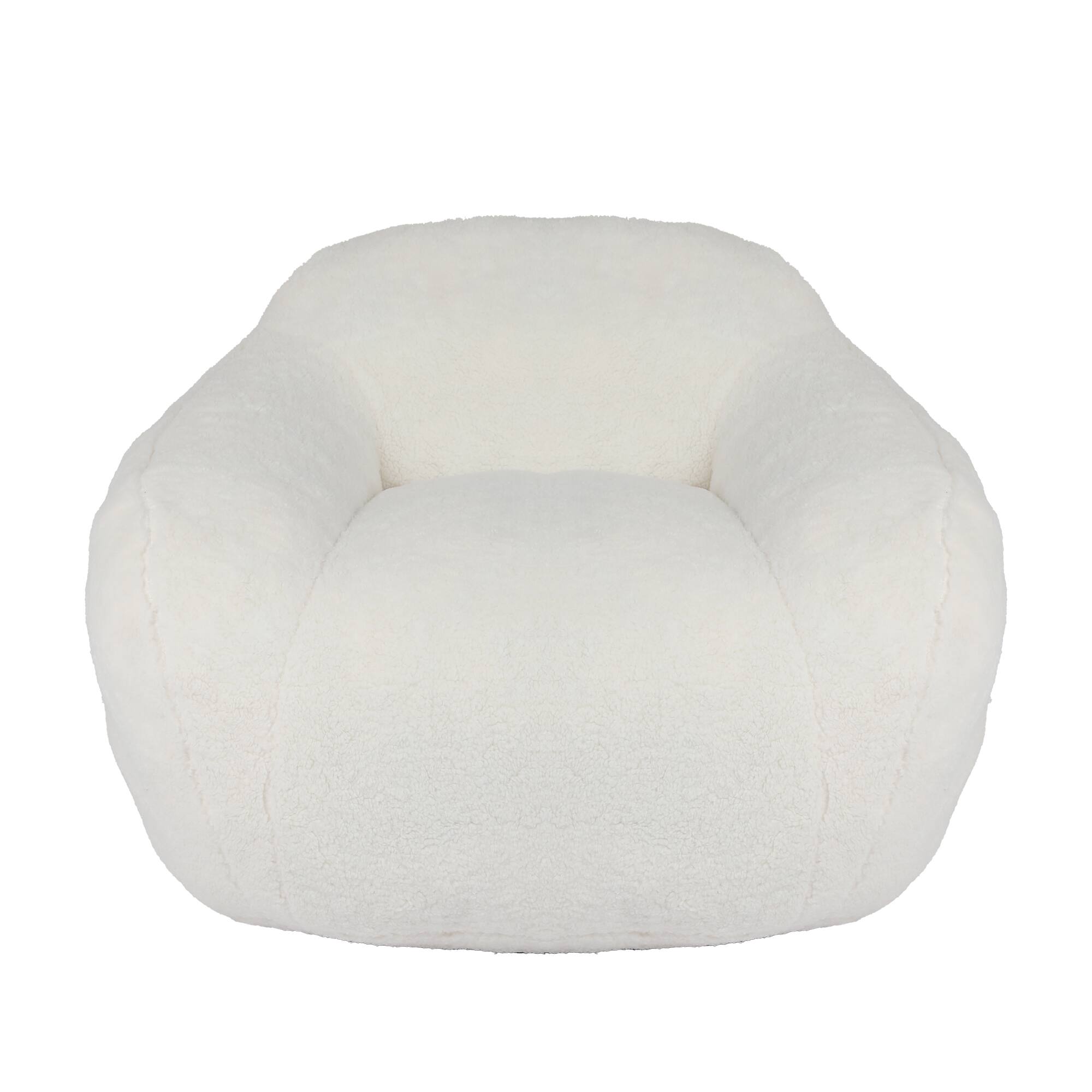 Alt View 4. GOODSILO - Giant Memory Foam Filled Bean Bag Sofa with Armrests for Adults, Spacious Faux Fur Lounger for Living Room and Bedroom - Off White.