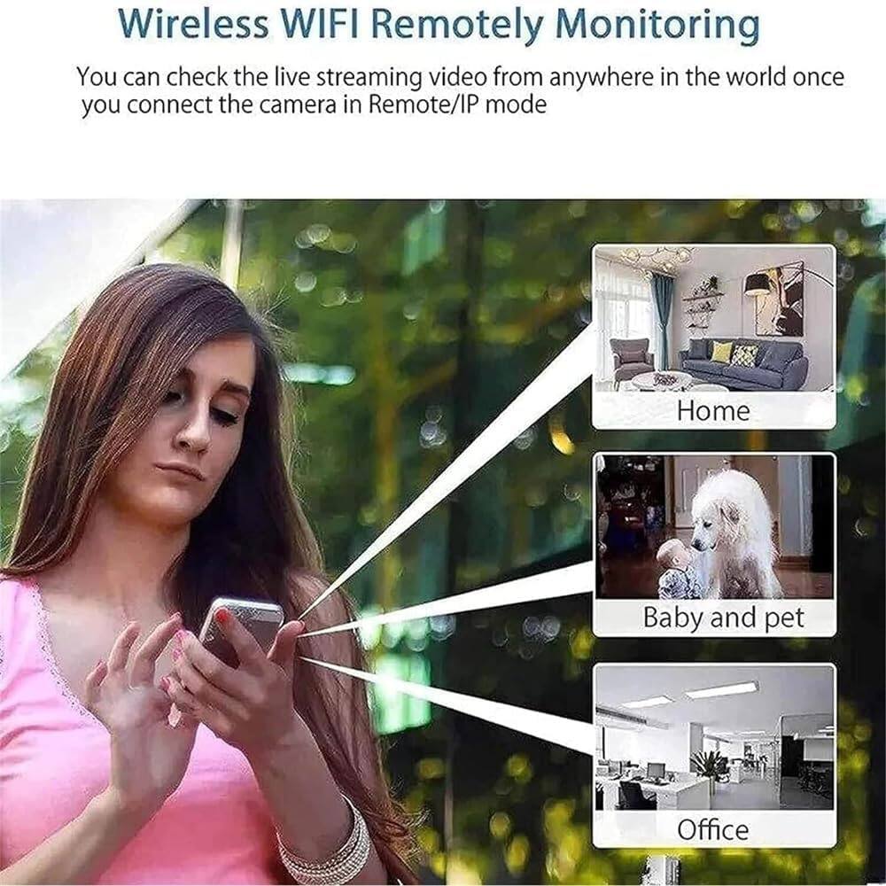 Wireless WIFI Remotely Monitoring

You can check the live streaming video from anywhere in the world once you connect the camera in Remote/IP mode

- Home
- Baby and pet
- Office