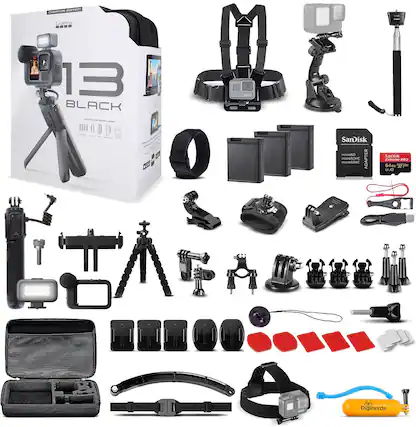 GoPro HERO13 BLACK
Optional Battery Grip
SanDisk microSDHC microSDXC Adapter
SanDisk Extreme PRO 64GB U3
Digineerds