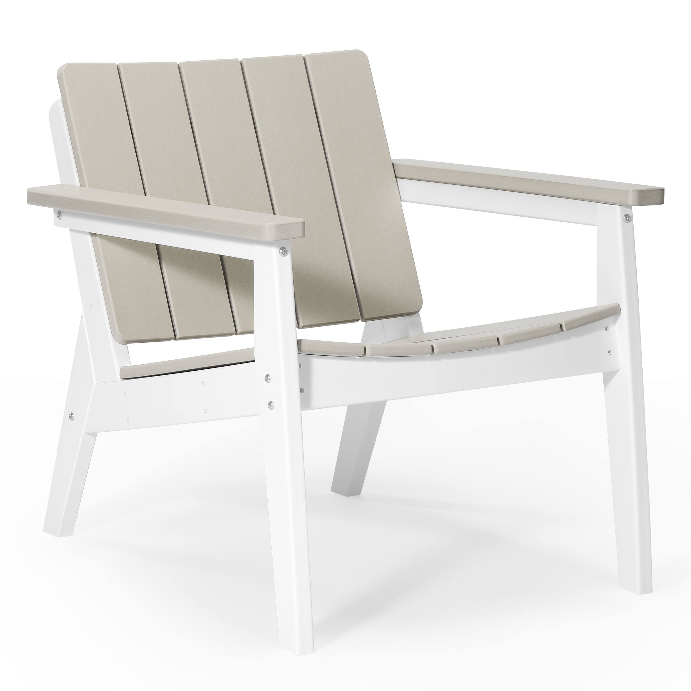 Left. WestinTrends - WestinTrends Pacifica 3-Piece Outdoor HDPE Conversation Set with Deep Seating Chairs and Round Side Table - White/Sand.