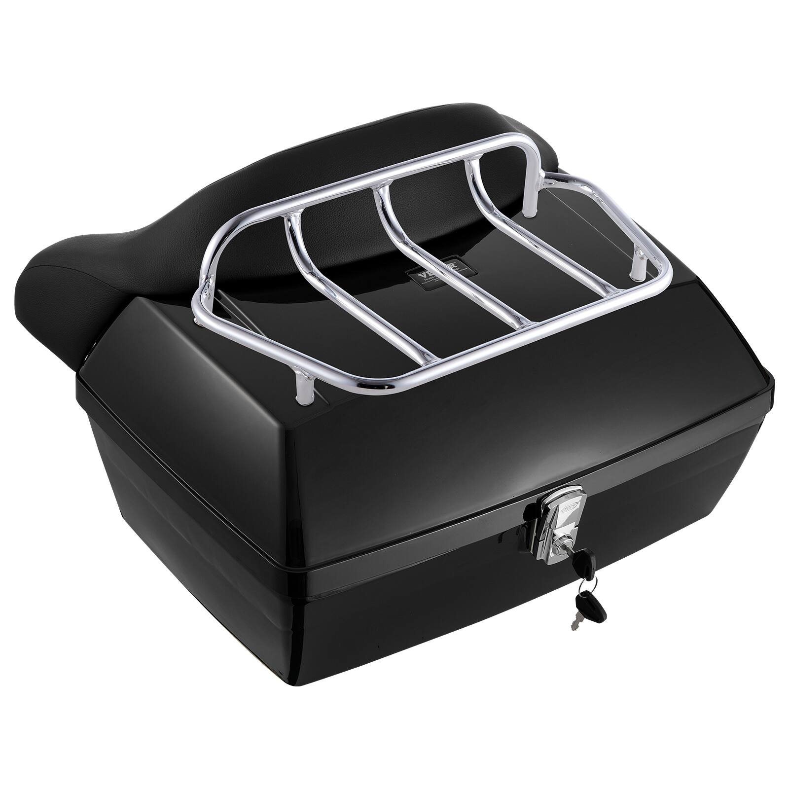 Alt View 5. VEVOR - Motorcycle Top Case, Universal Durable PP Material Motorbike Tail Box with Reflective Panel, 48L Waterproof Detachable - Black.