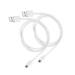 Entronix - 3FT USB-A to Micro-USB Charger Cable - 2-Pack for Android Devices - White