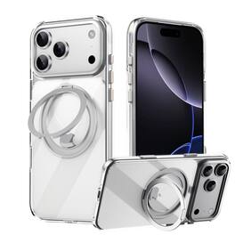 Dteck - Magnetic Case For Apple iPhone 18 Pro Shockproof 360° Rotatable Ring Kickstand Cover Compatible with MagSafe - Clear
