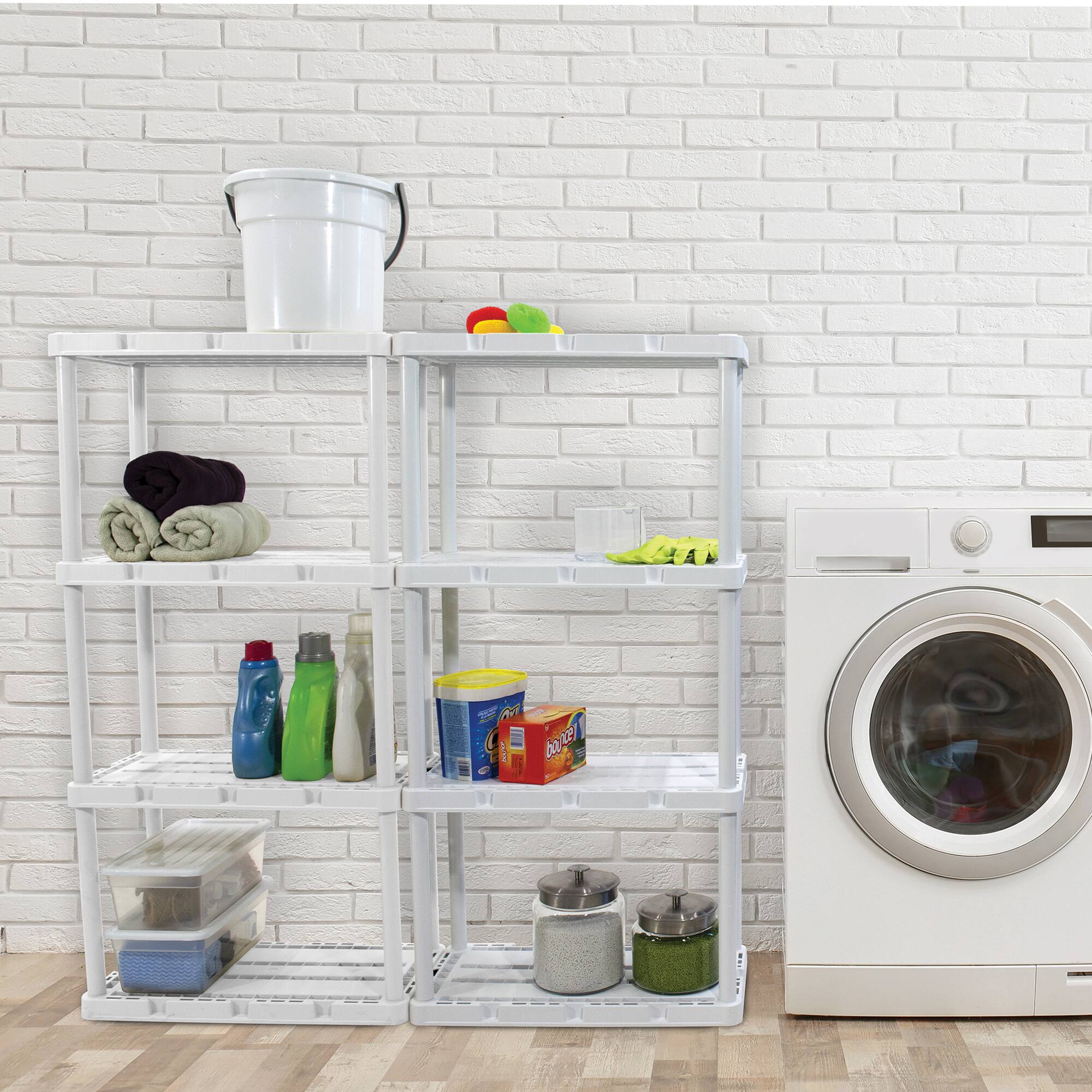 Alt View 2. Gracious Living - Gracious Living 4 Shelf Knect-A-Shelf Ventilated Storage Unit, White (3 Pack) - 4 Shelf - White.