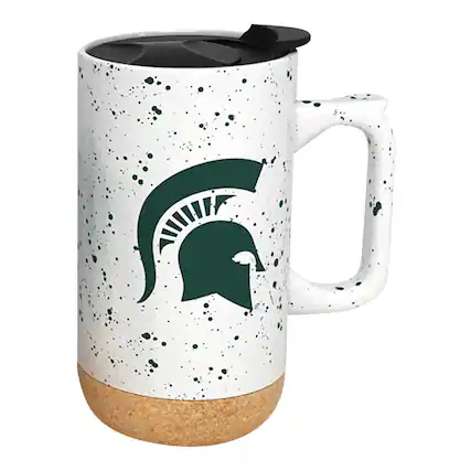 Front. Indigo Falls - Michigan State Spartans 18oz. Speckle Cork Mug - Multicolor.