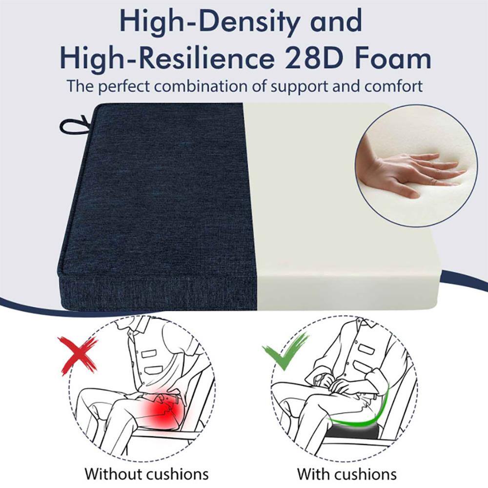 High-Density and High-Resilience 28D Foam  
The perfect combination of support and comfort  

Without cushions  
With cushions