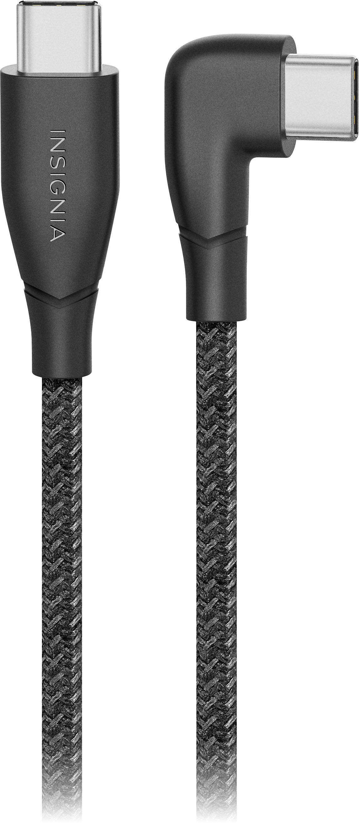 Alt View 11. Insignia™ - 7' USB-C to Right-Angle USB-C Braided Charging Cable - Black.