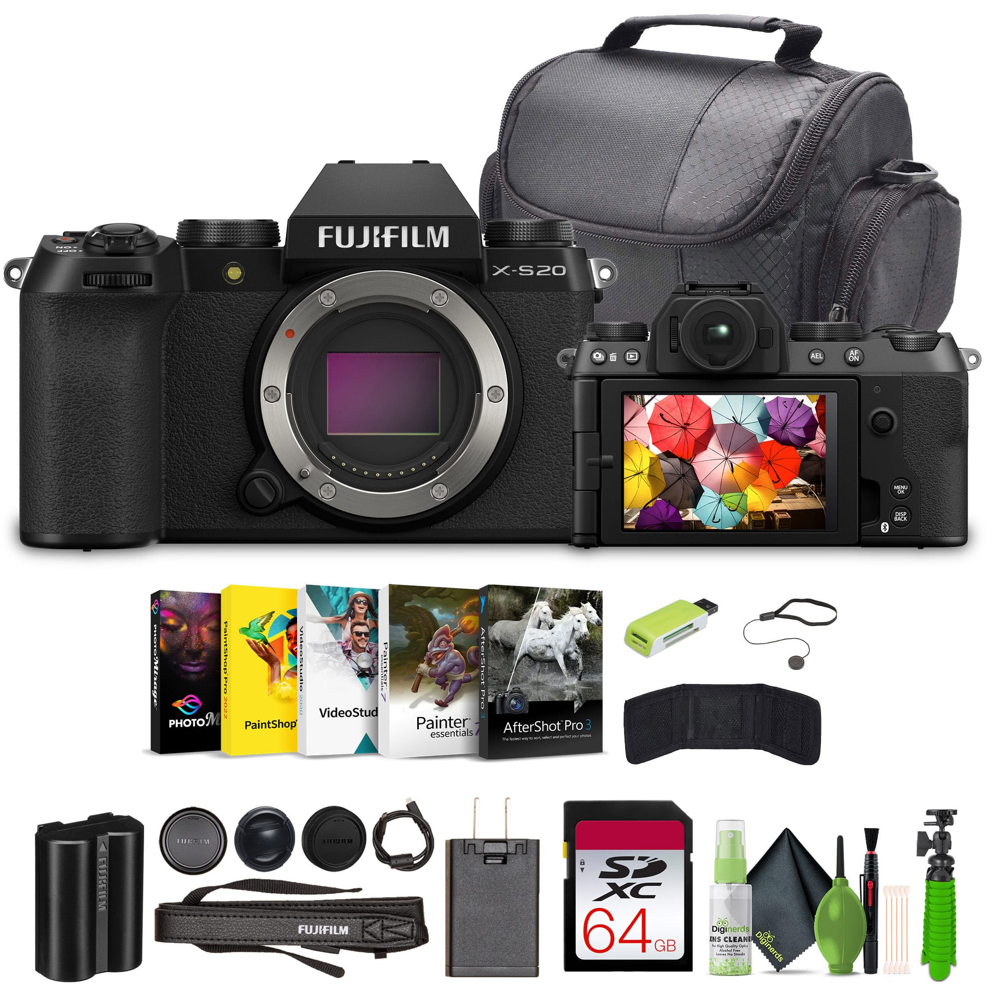 Fujifilm - X-S20 Digital Mirrorless Camera Body Bundle With 64GB Memory Card - Black price history on PriceWatchPro