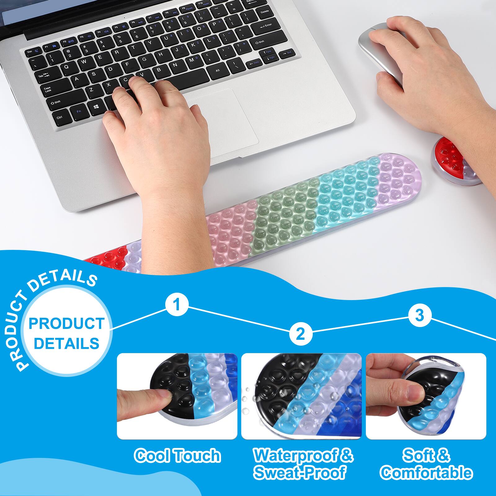 - PRODUCT DETAILS
- 1 Cool Touch
- 2 Waterproof & Sweat-Proof
- 3 Soft & Comfortable