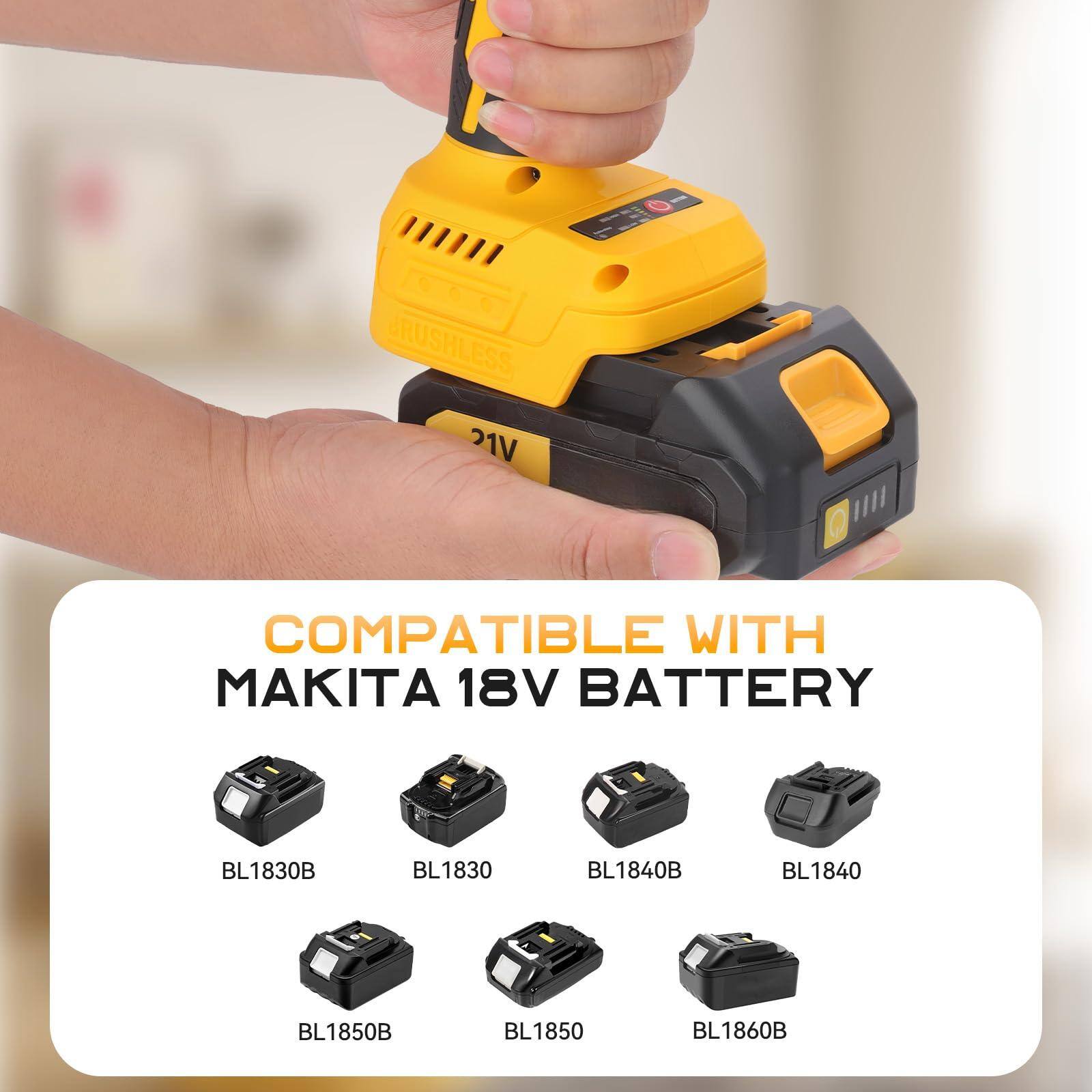 BRUSHLESS 21V COMPATIBLE WITH MAKITA 18V BATTERY  
BL1830B BL1830 BL1840B BL1840 BL1850B BL1850 BL1860B