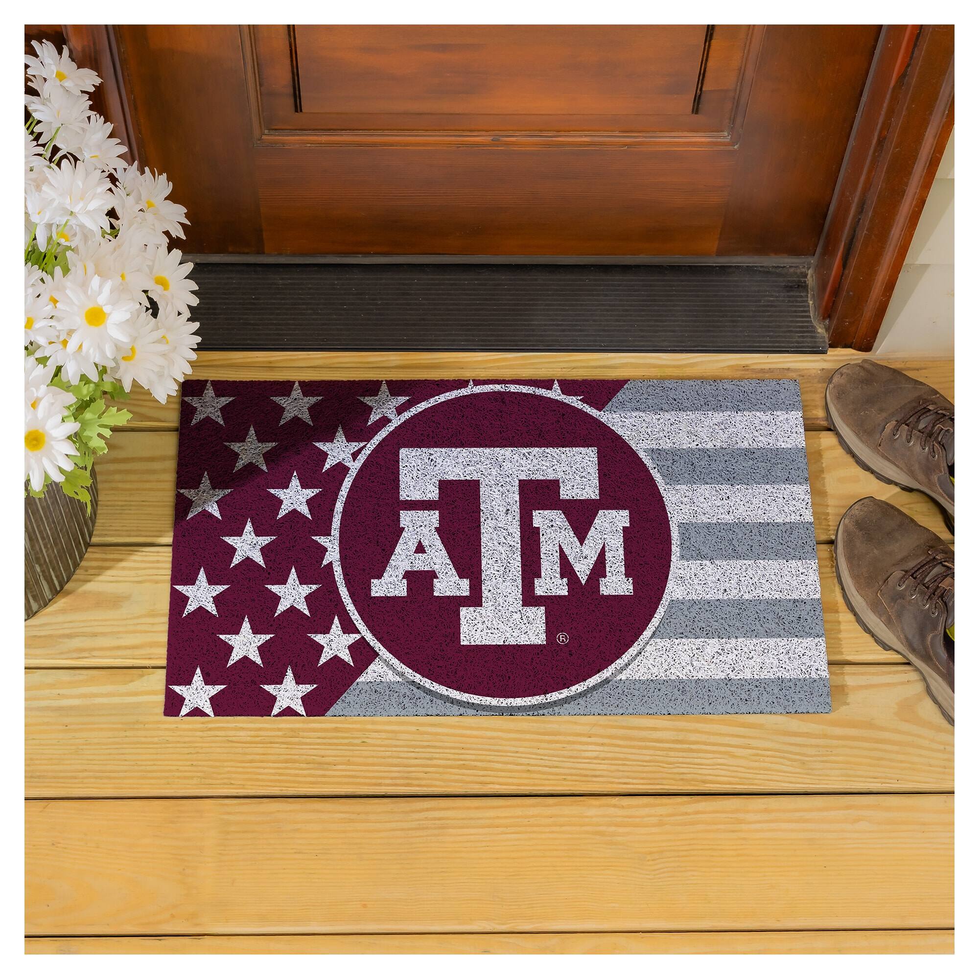 Alt View 2. Evergreen Enterprises - Texas A&M Aggies 16" x 28" Stars & Stripes Patriotic Turf Mat - Multicolor.