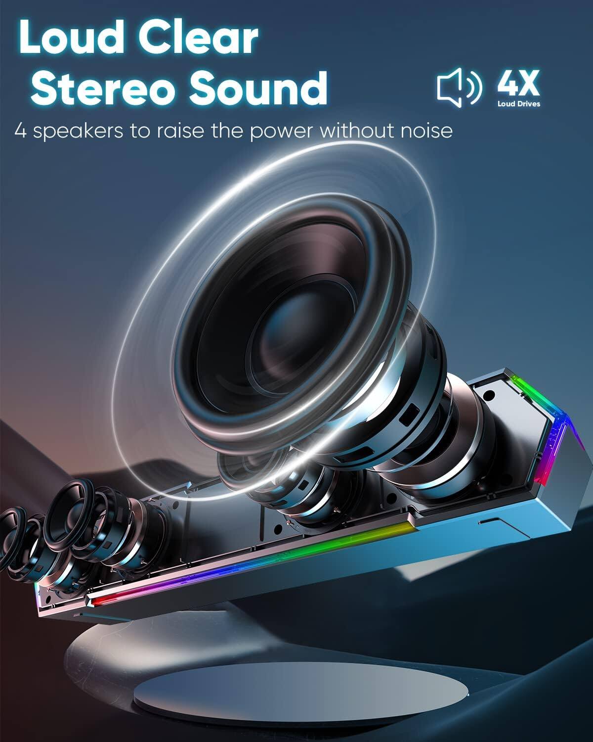 Loud Clear Stereo Sound  
4 speakers to raise the power without noise  
4X Loud Drives