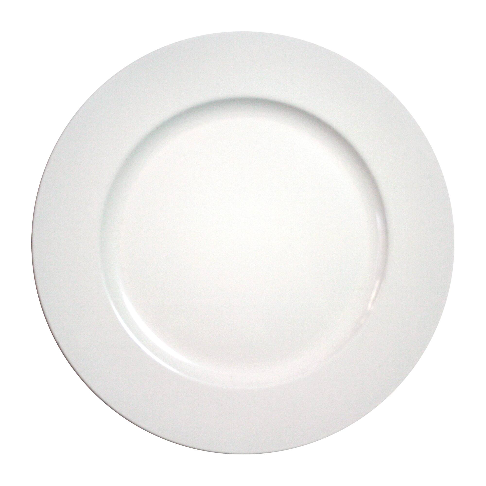 Angle. American Atelier - White Round Charger Plates 12-Piece Set 13" - White.