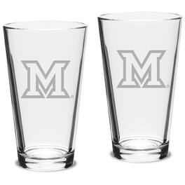 Jardine - Miami University RedHawks 16oz. 2-Piece Classic Pub Glass Set - Multicolor