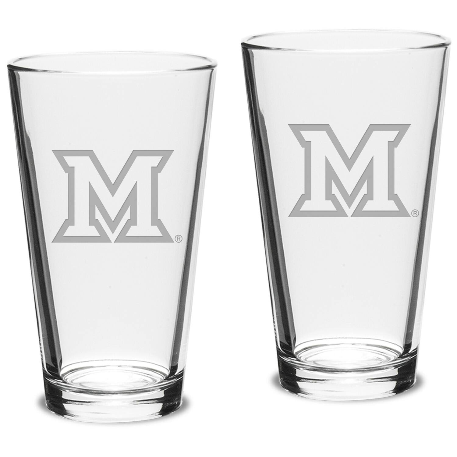 Front. Jardine - Miami University RedHawks 16oz. 2-Piece Classic Pub Glass Set - Multicolor.