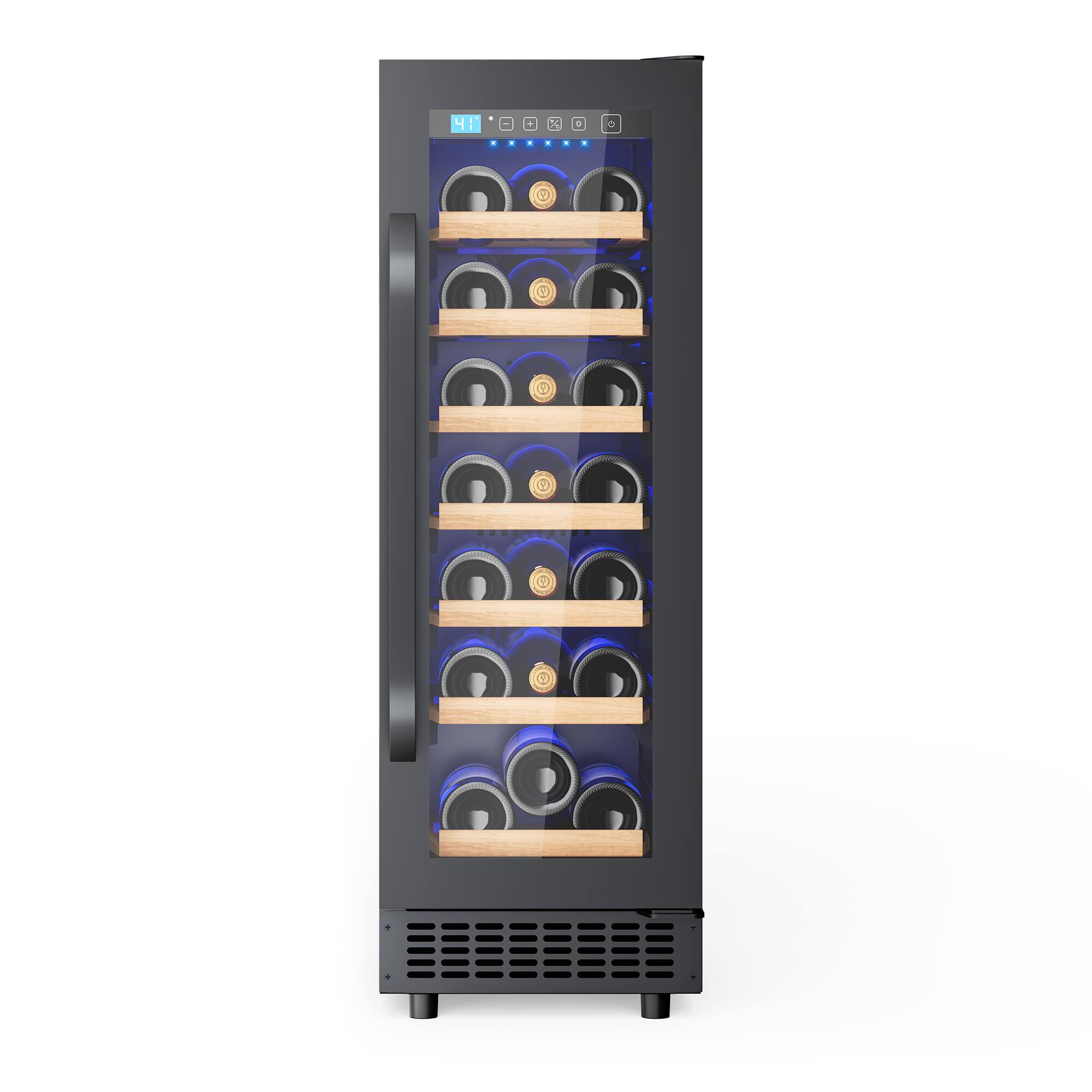 Alt View 1. BEARSOLIM - 12Inch Wine Fridge Small Refrigerator Freestanding/Built in, 21 Bottle 2Cu.Ft Compressor Wine Cooler w/Lock - black.