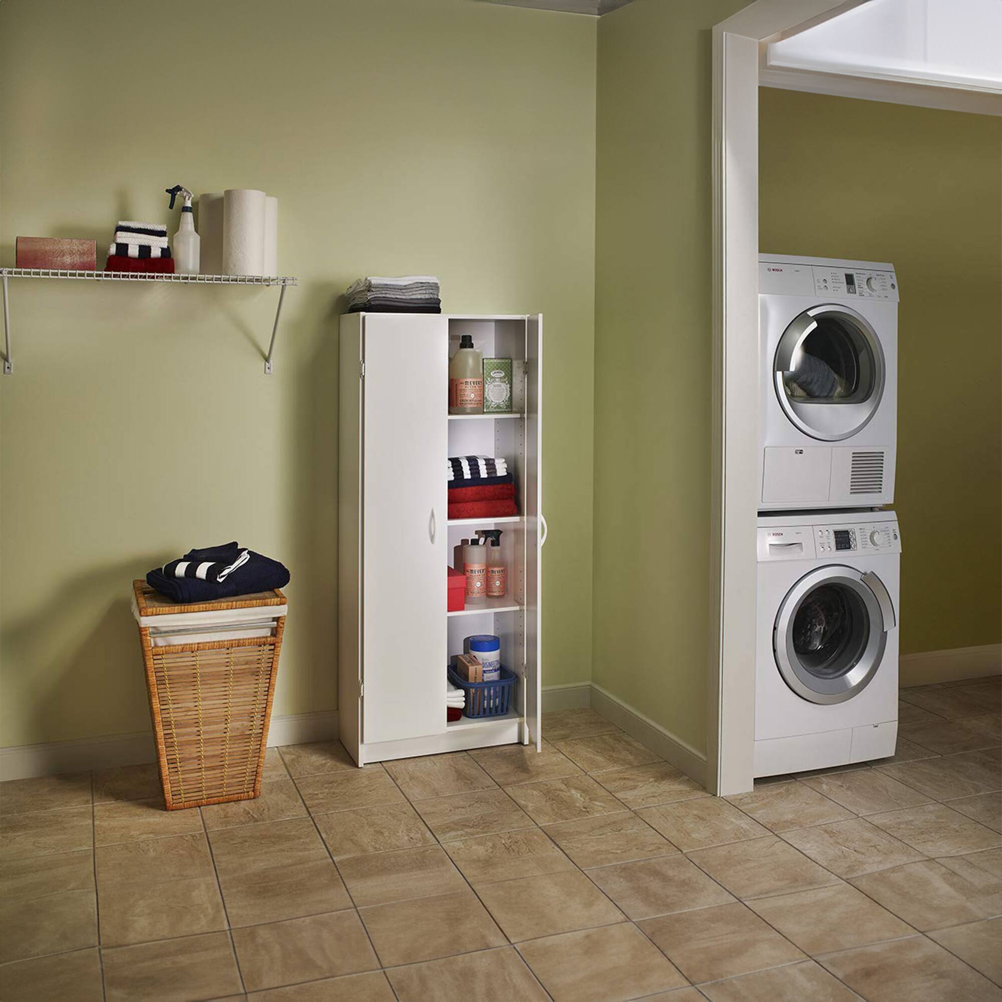 Alt View 1. ClosetMaid - ClosetMaid 896700 12.5 x 24 x 59.5 Inch Adjustable 4 Shelf Pantry Cabinet, White - White.