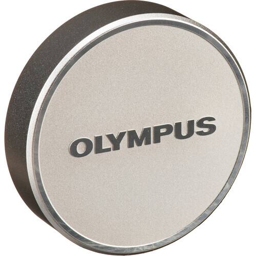 Front. Olympus - LC-48B Metal Replacement Lens Cap for 17mm f/1.8 Lens, Front Element Protection with Secure Fit - Silver.