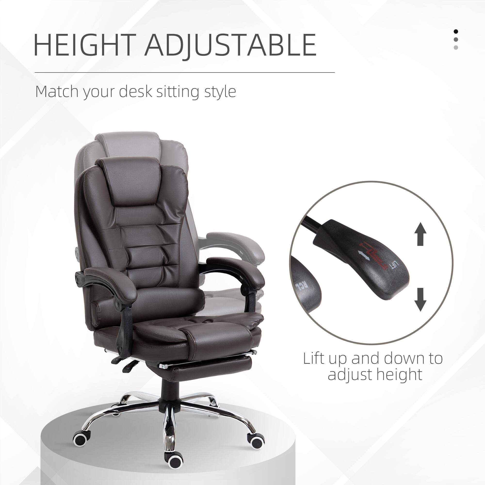 HEIGHT ADJUSTABLE

Match your desk sitting style

Lift up and down to adjust height