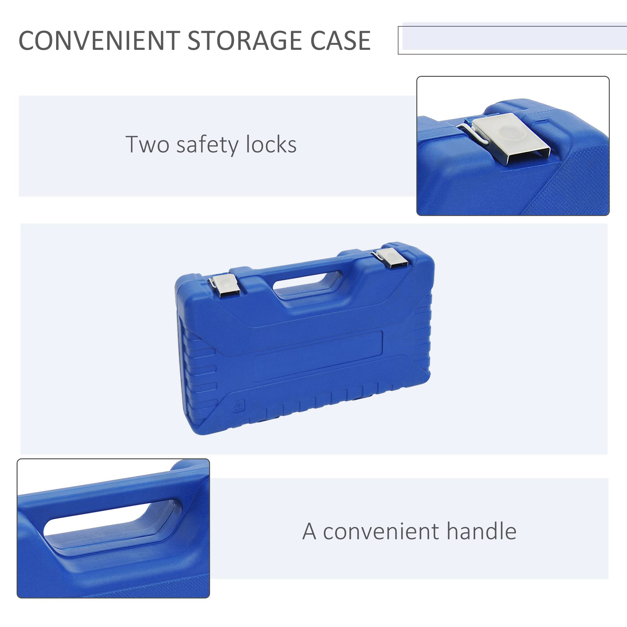 CONVENIENT STORAGE CASE

Two safety locks

A convenient handle