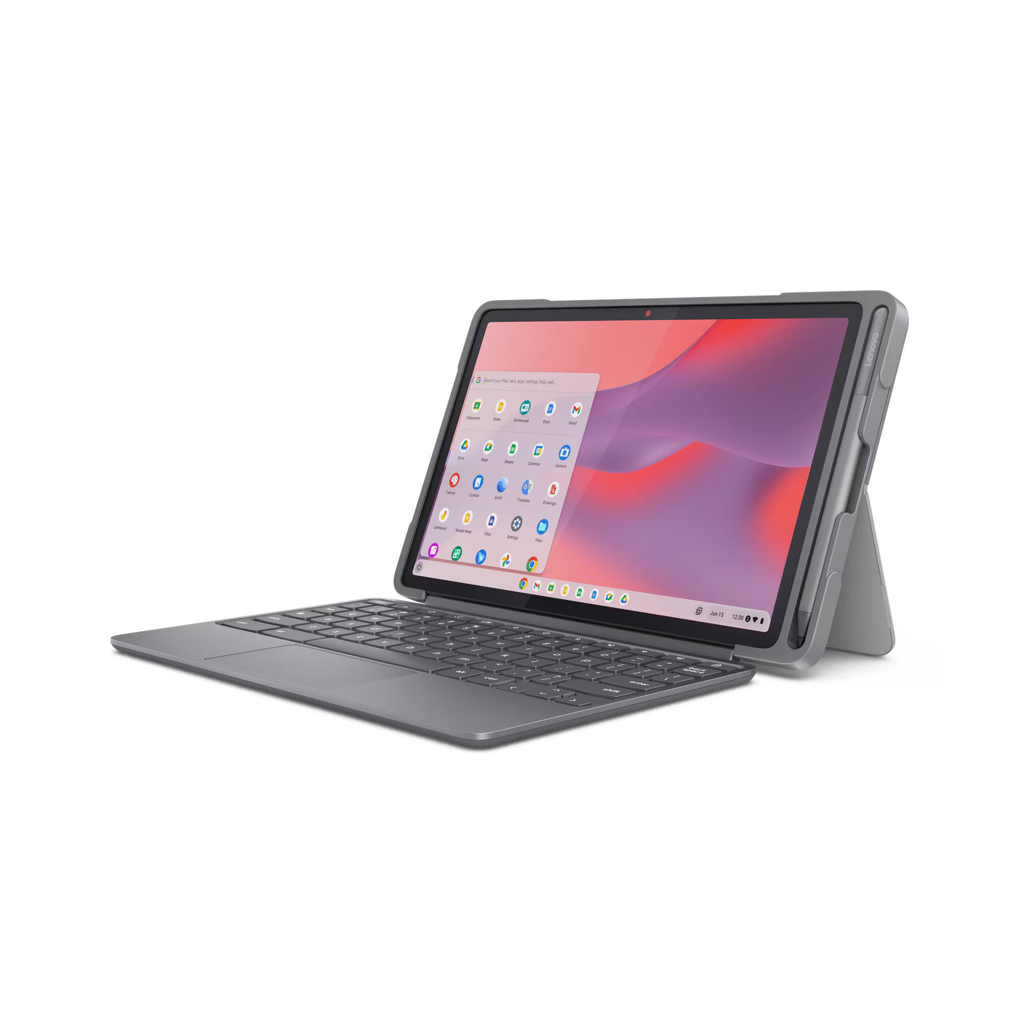 Back. Lenovo - Chromebook Duet Edu 10.95" Touch MediaTek Kompanio-838 4GB RAM 64GB RAM ChromeOS - Arctic Grey.