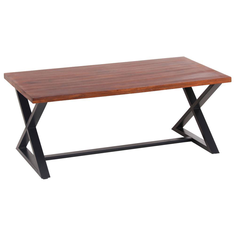 Alt View 3. AmeriHome - AmeriHome Acacia Wood Cross Leg Living Room Table Set - Tan.