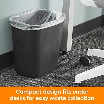 Compact design fits under desks for easy waste collection