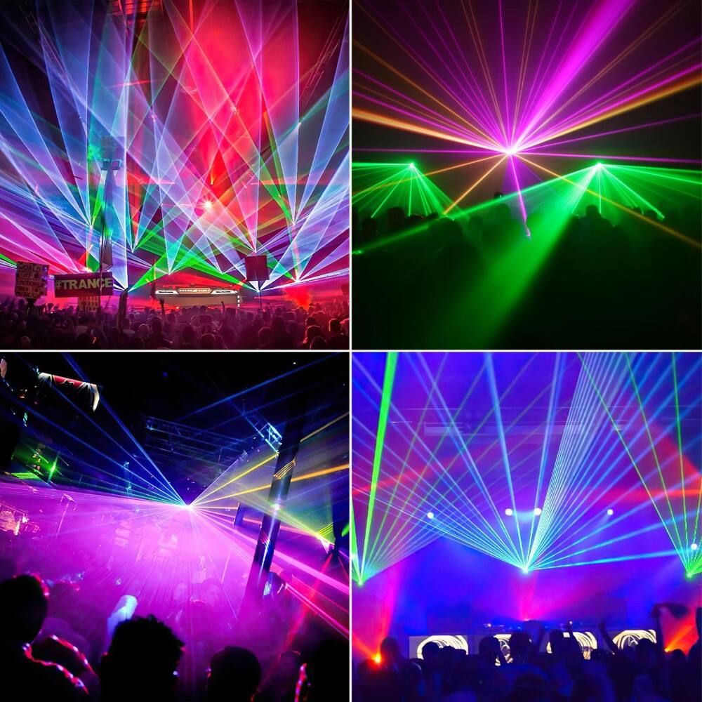Alt View 5. UKing - Stage Laser Light 5 Lens 5 Beam RGBYC DJ Lighting Disco Show DMX Projector Light.
