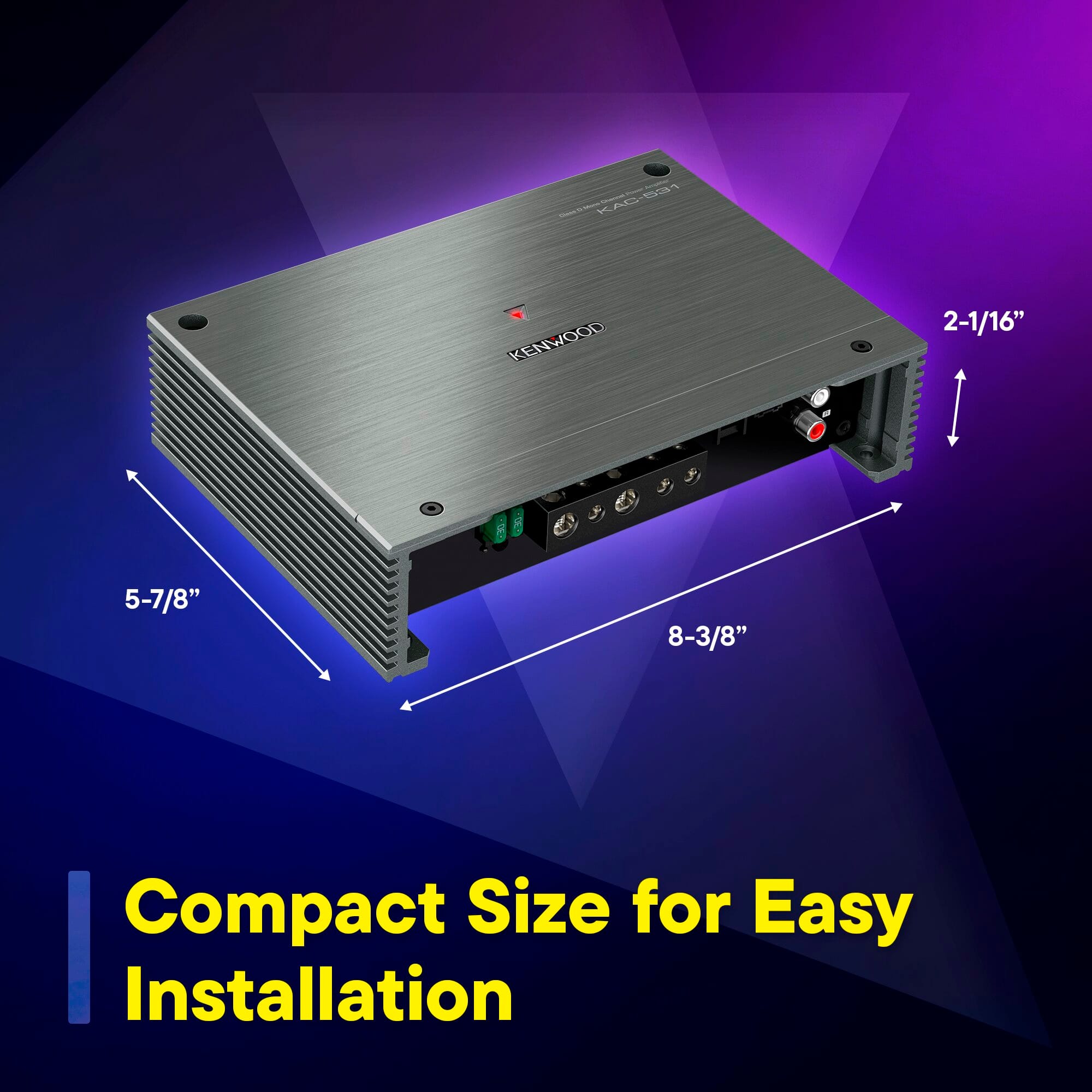 KAD-S9T 51 KAC Kenwood 2-1/16" 5-7/8" 8-3/8" Compact Size for Easy Installation